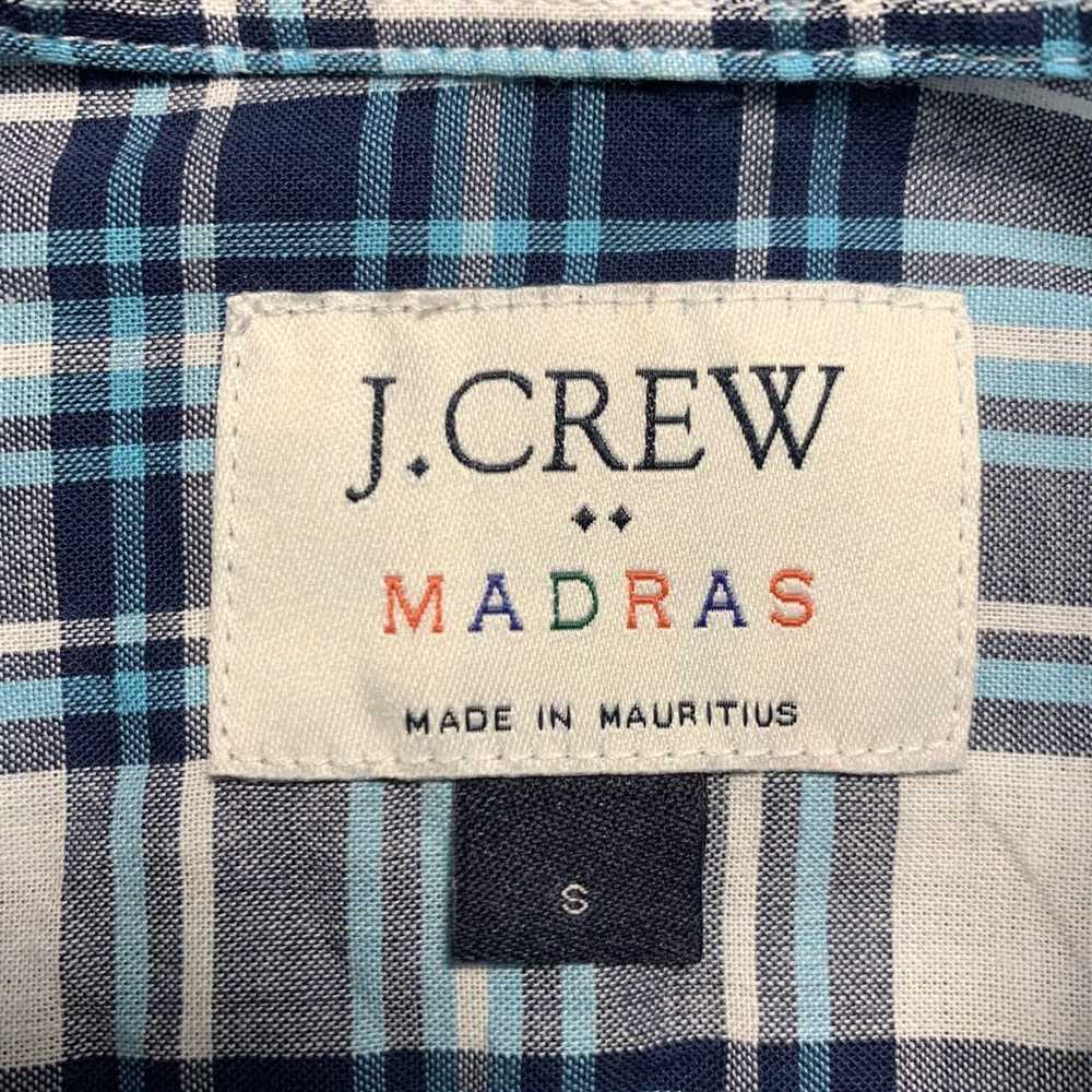 J.Crew Authentic White and Navy Blue Madras Plaid… - image 3