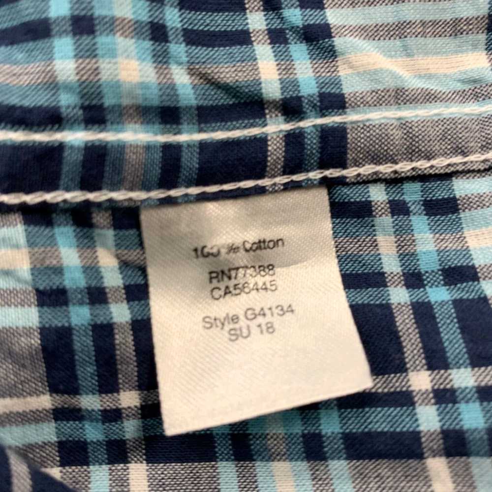 J.Crew Authentic White and Navy Blue Madras Plaid… - image 7