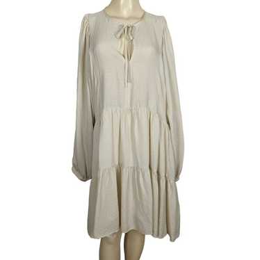 ANNIE BING dress Size L 8 cream black Madison Tie… - image 1