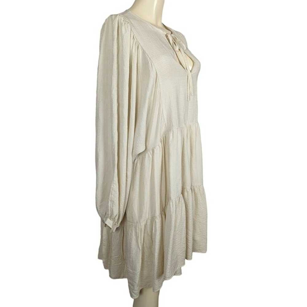 ANNIE BING dress Size L 8 cream black Madison Tie… - image 3