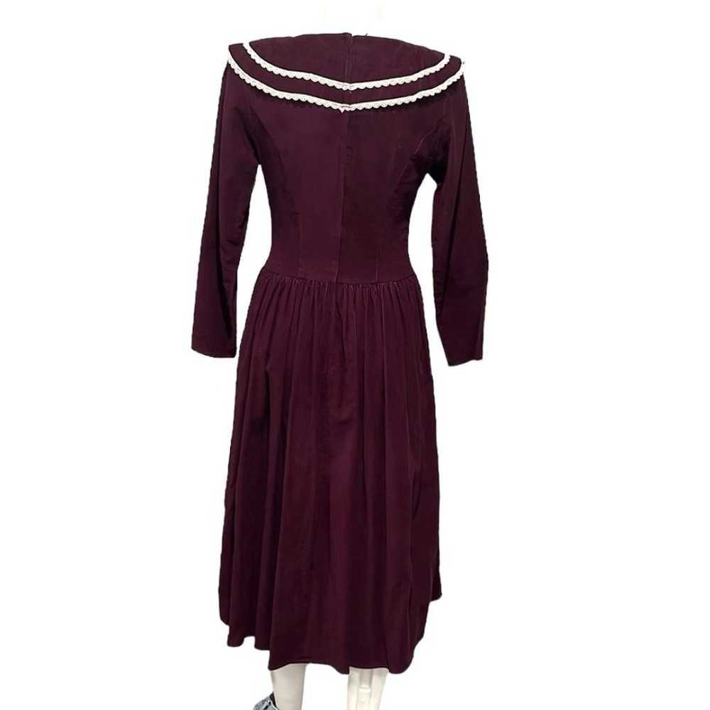 Jessica McClintock Gunne Sax 80s wine color cordu… - image 2