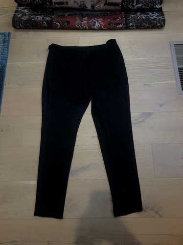 Designer Drapey chic black wool trousers