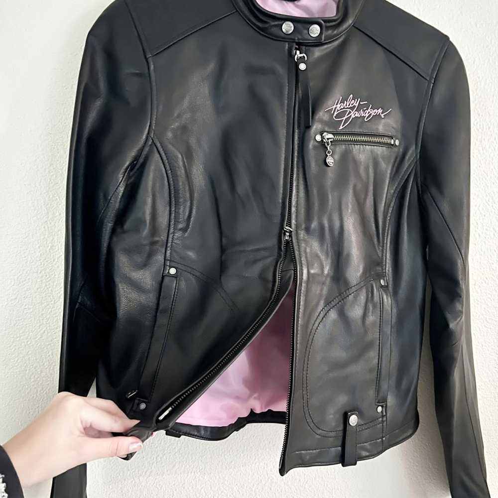 Harley Davidson Leather biker jacket - image 5