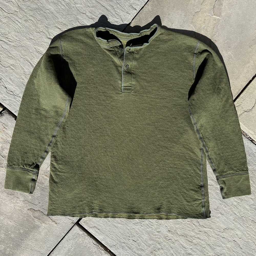 L.L. Bean Y2K Double Layer Wool Blend Olive Green… - image 1