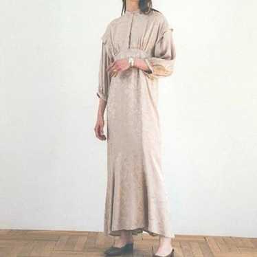 【Mint Condition】CLANE Leaf Jacquard Long Dress Be… - image 1