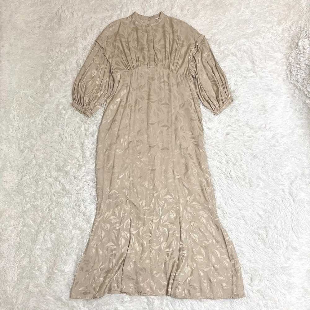 【Mint Condition】CLANE Leaf Jacquard Long Dress Be… - image 2