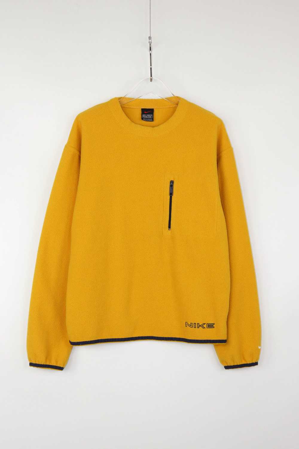 Nike × Vintage Nike Vintage Warm Yellow Fleece Cr… - image 1