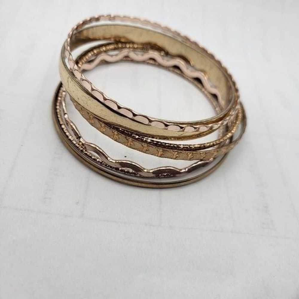 Vintage 90’s Boho Bangle Bracelet Set / Lot Of 7 - image 3