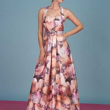 Kay Unger Floral Belted Gown