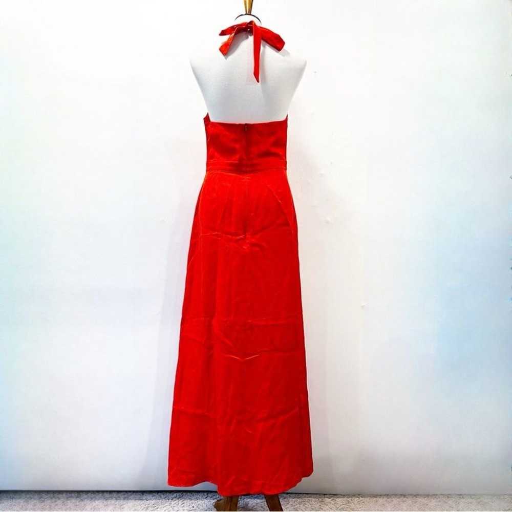 Boden Maxi Halter Dress “Red Pop Kiera” Linen Ble… - image 8