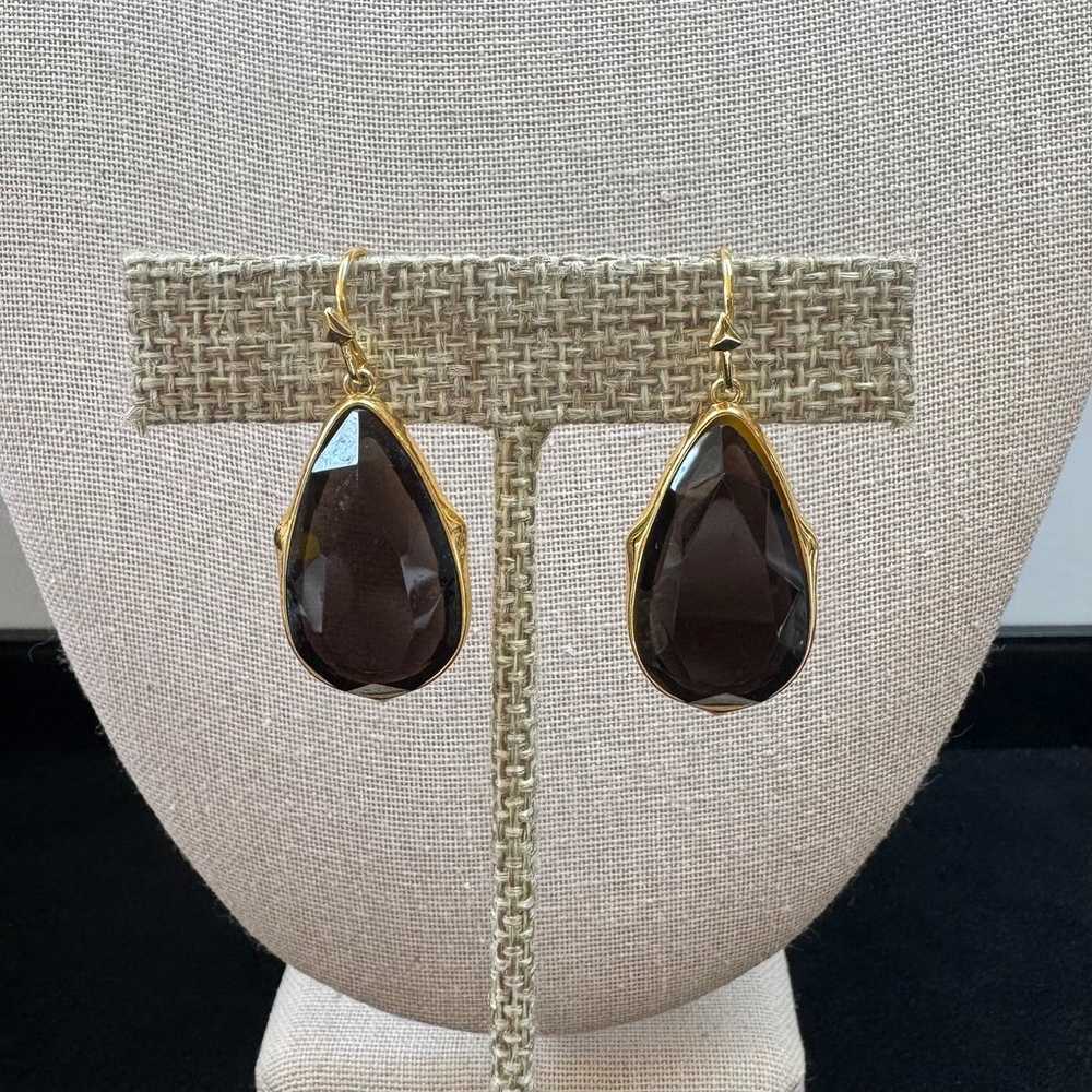 STELLA AND DOT Dark Quartz Earrings #310 - image 1