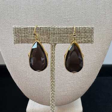 STELLA AND DOT Dark Quartz Earrings #310 - image 1