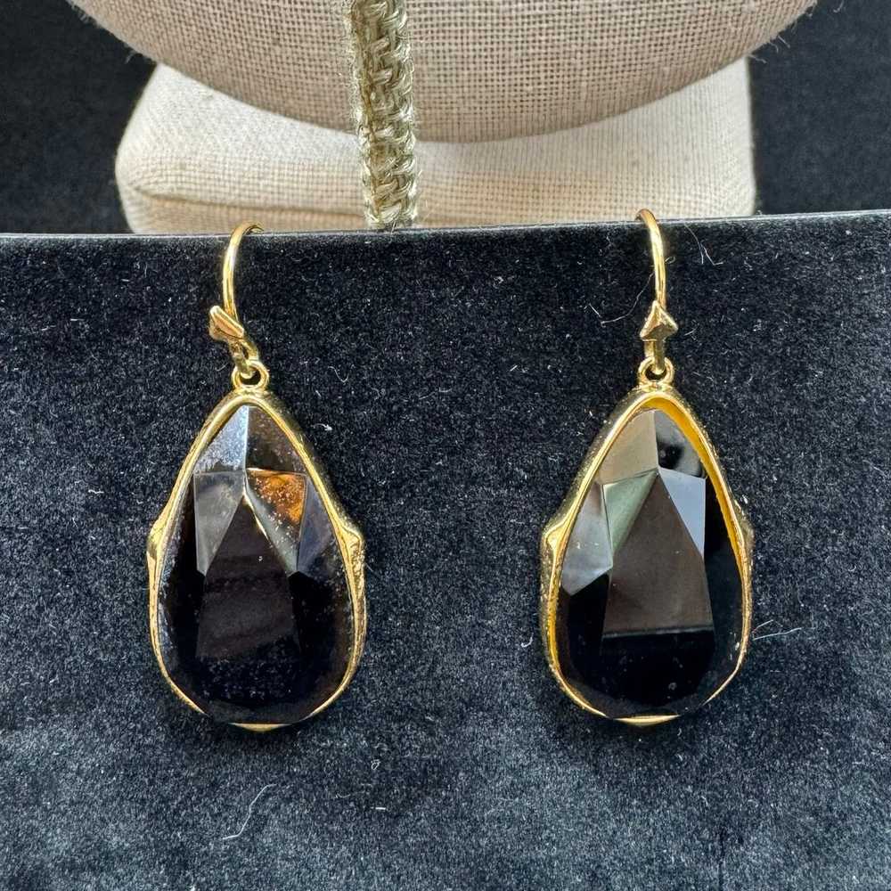 STELLA AND DOT Dark Quartz Earrings #310 - image 3