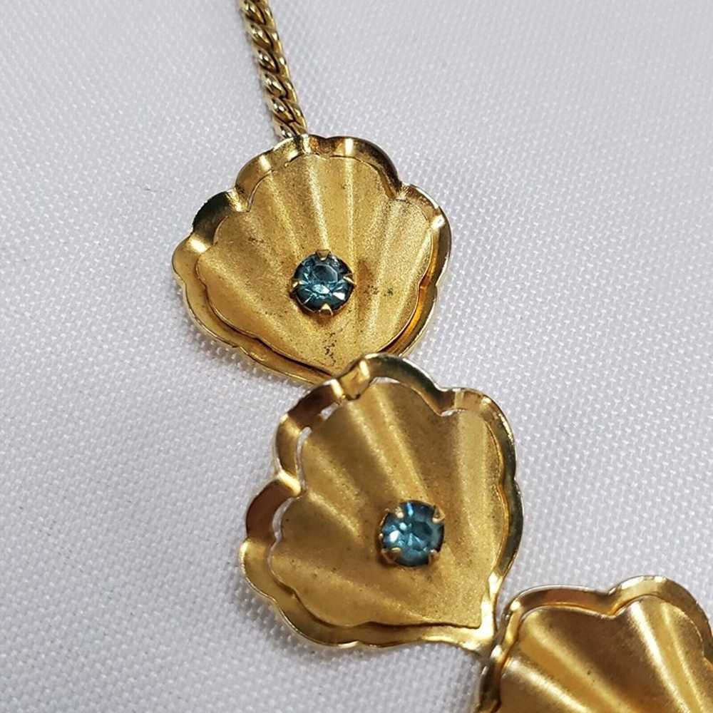 VTG 1950's Bugbee & Niles Gold Toned Flower Neckl… - image 11