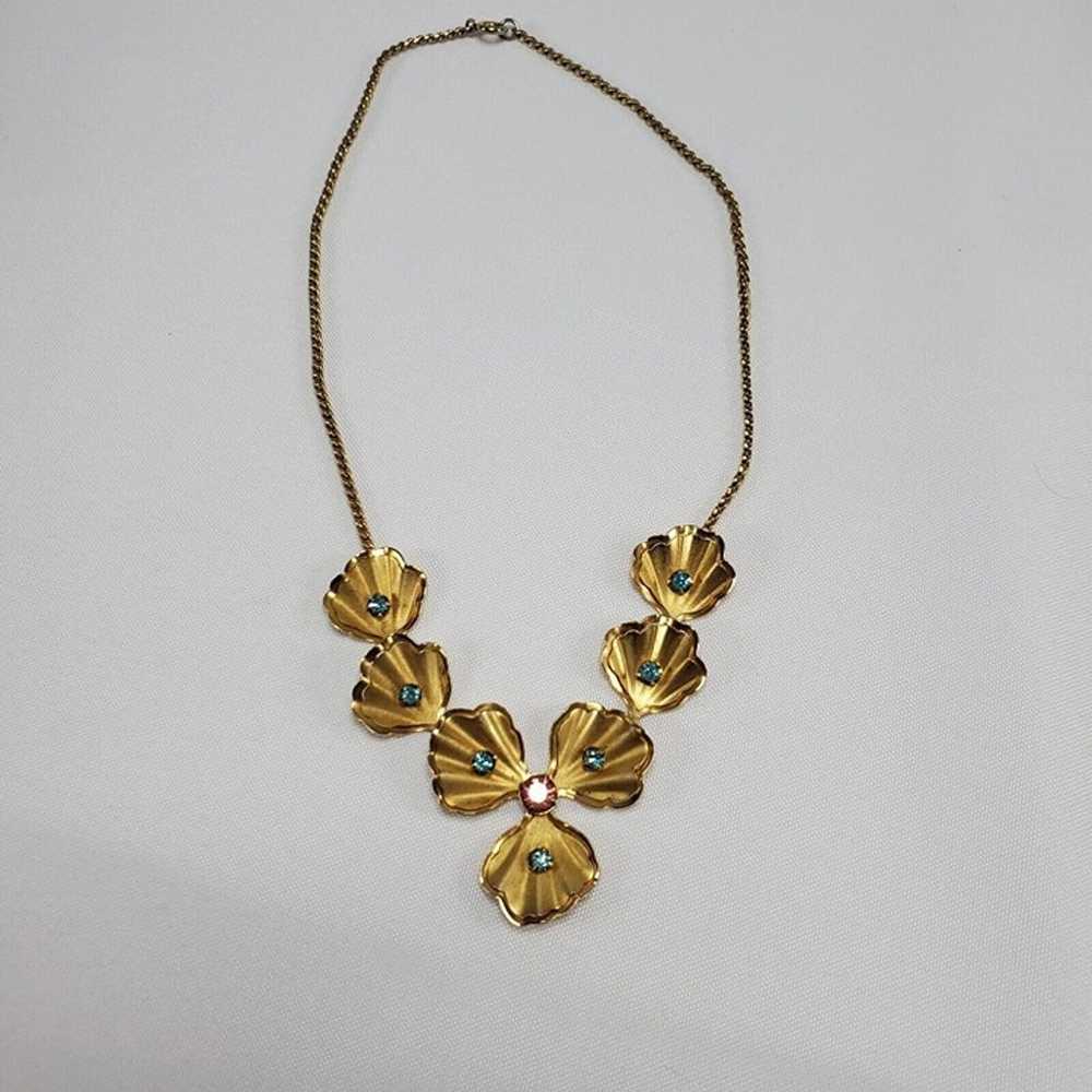 VTG 1950's Bugbee & Niles Gold Toned Flower Neckl… - image 8