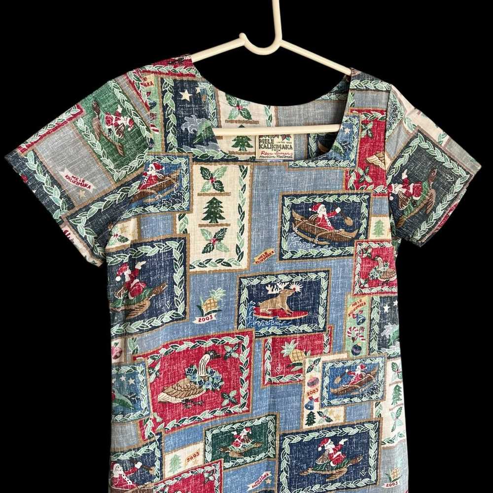 Vintage Reyn Spooner Christmas Hawaiian Dress San… - image 2