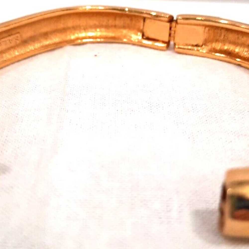 Vintage Hinged Bracelet Swarovski SAL Goldtone Cl… - image 9