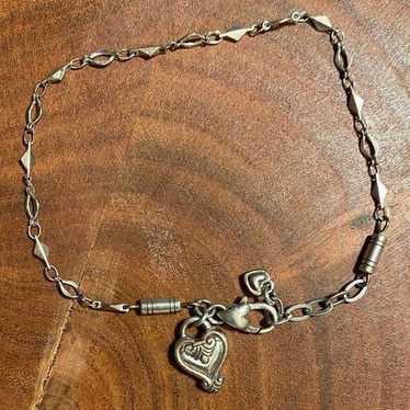 Brighton vintage silver Blair heart charm ankle br