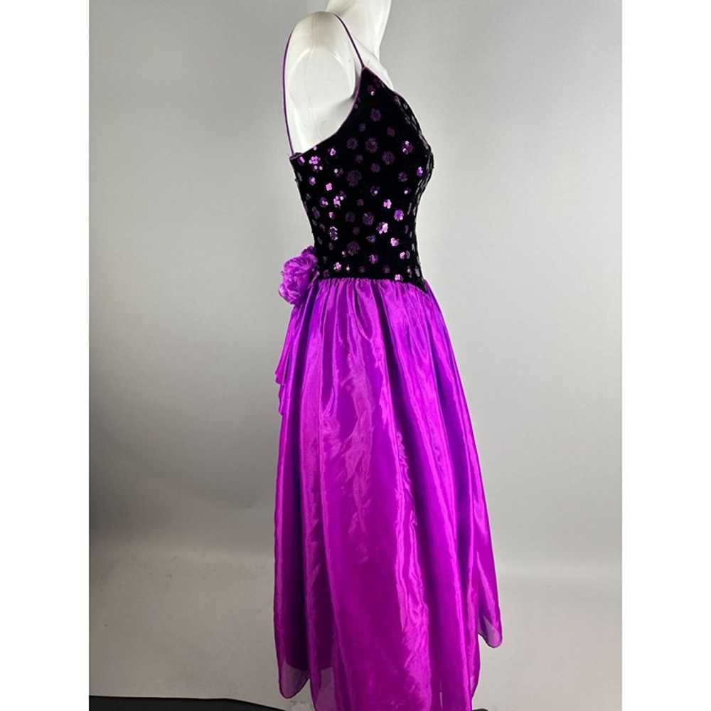 Vtg 90s Jessica McClintock Iridescent Purple Sequ… - image 4