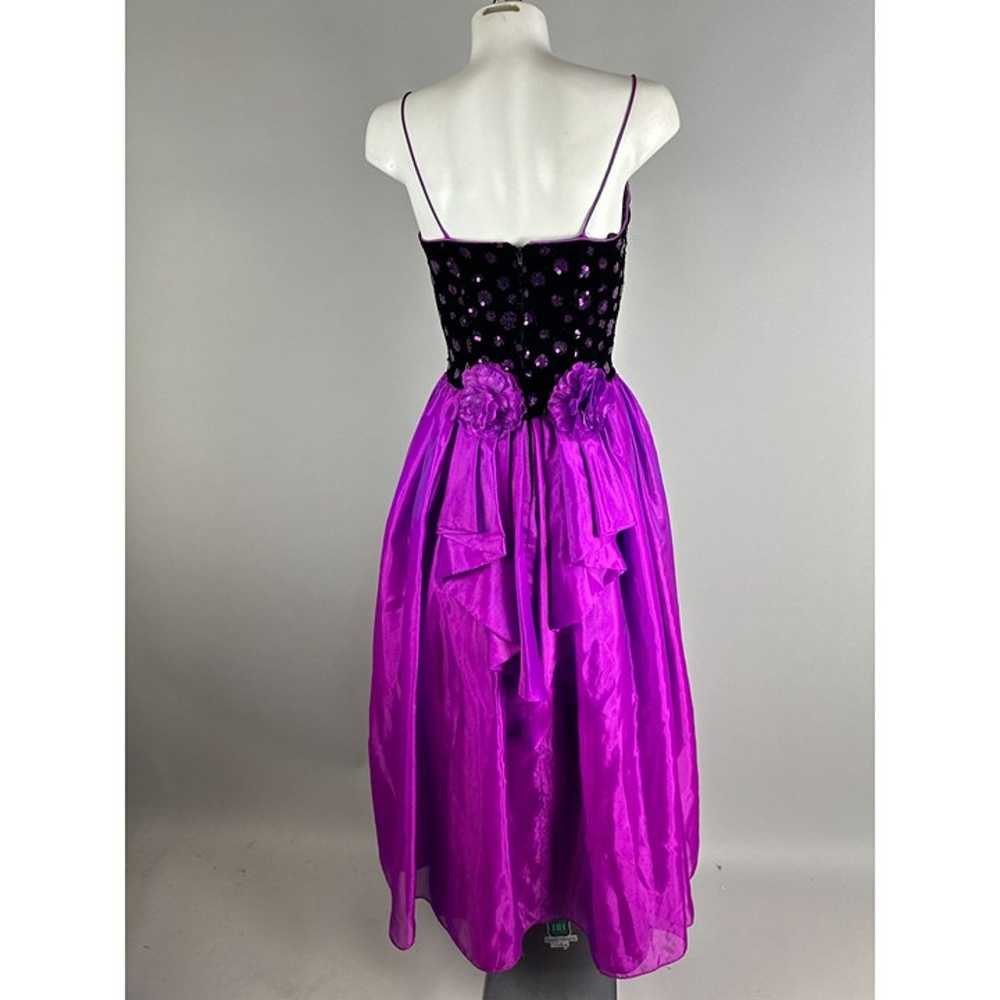 Vtg 90s Jessica McClintock Iridescent Purple Sequ… - image 5