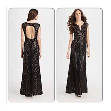 BCBGMAXAZRIA BLACK LACE MAXI DRESS SIZE 10 - image 1