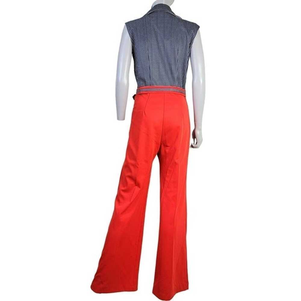 Vintage 70s Patriotic Flag Jumpsuit Women Medium … - image 2