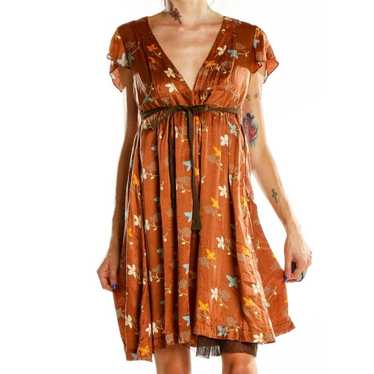 Free People Silk Retro Size 4 Floral Dress