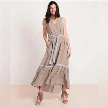 Rungolee Mariposa Wrap Tan Raw Silk High Low Boho 