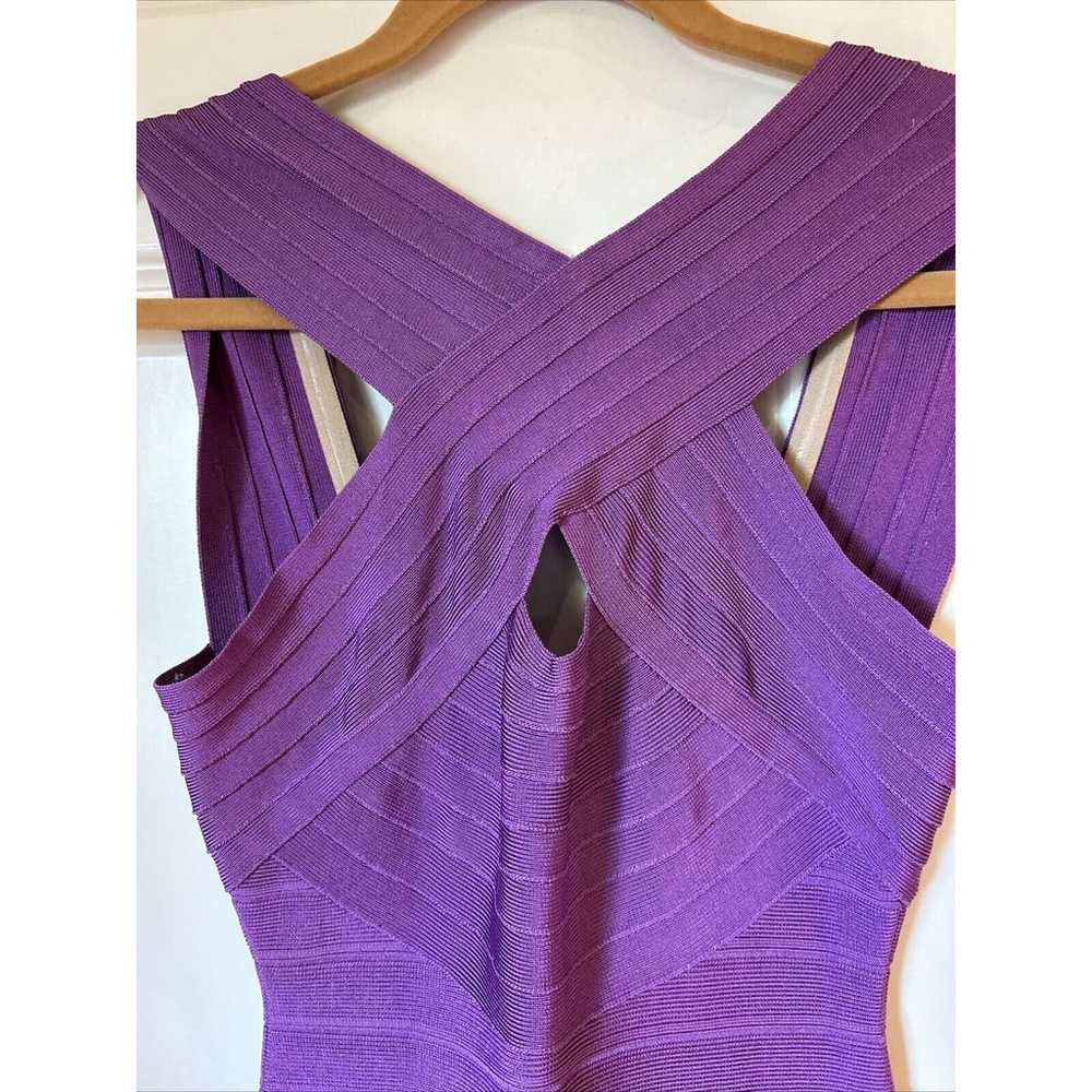 Women’s Herve Leger Rayon Blend Purple Bandage Dr… - image 2