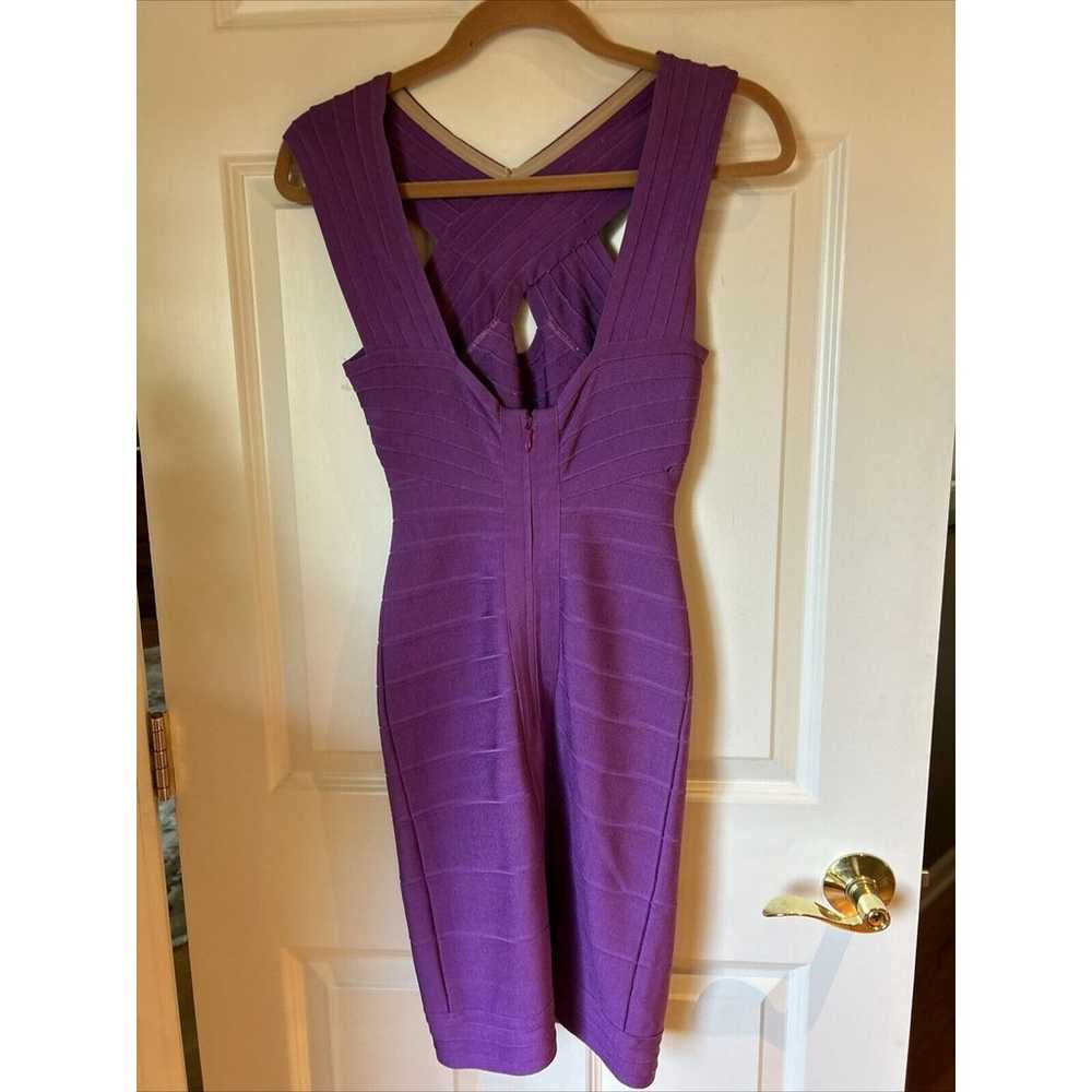 Women’s Herve Leger Rayon Blend Purple Bandage Dr… - image 3