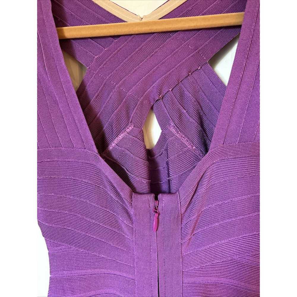 Women’s Herve Leger Rayon Blend Purple Bandage Dr… - image 4