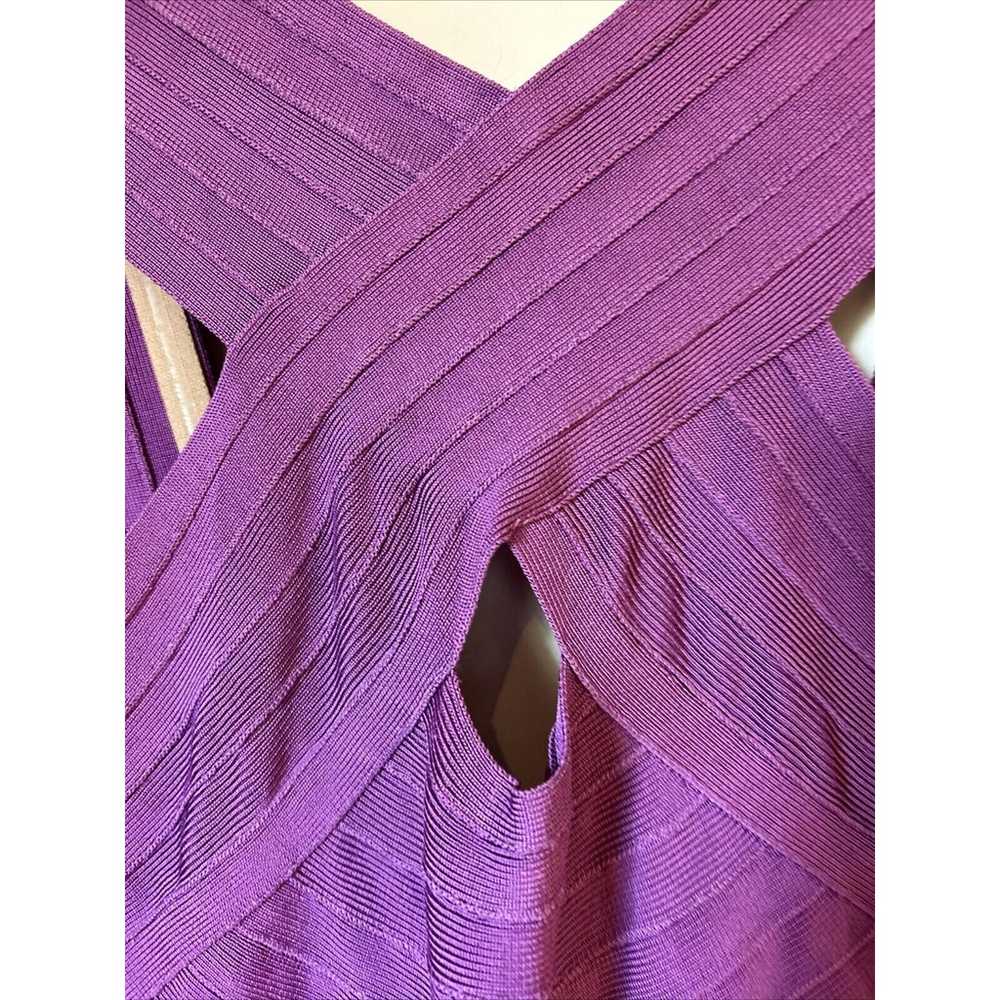 Women’s Herve Leger Rayon Blend Purple Bandage Dr… - image 7