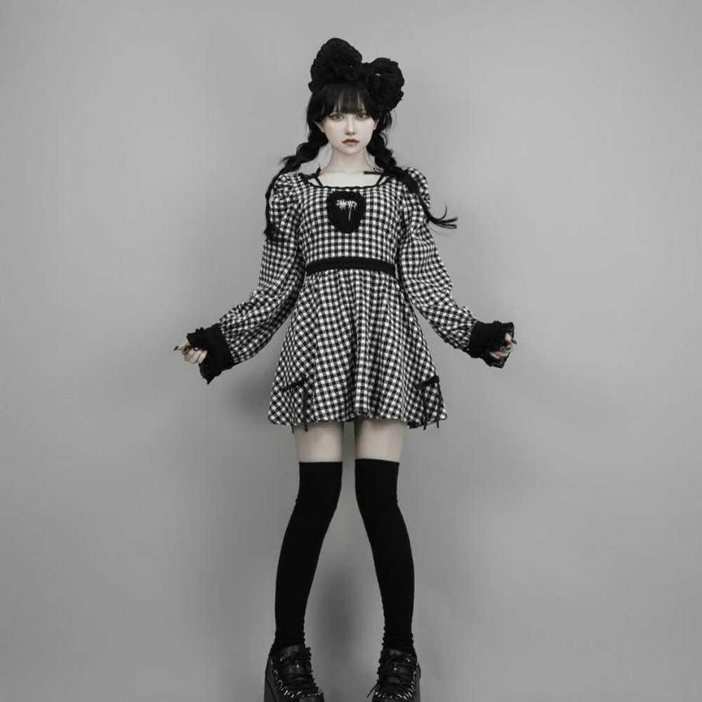 dimmoire Coffin Doll Mini Dress [Check] - image 2