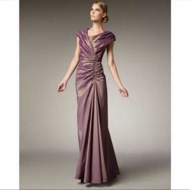 Tadashi Shoji Taffeta Iridescent Ruched maxi prom… - image 1