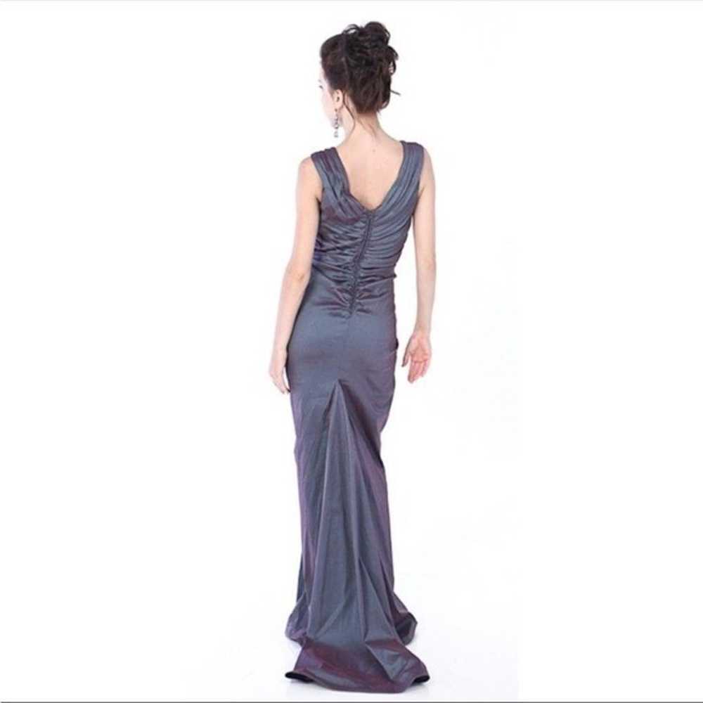 Tadashi Shoji Taffeta Iridescent Ruched maxi prom… - image 3