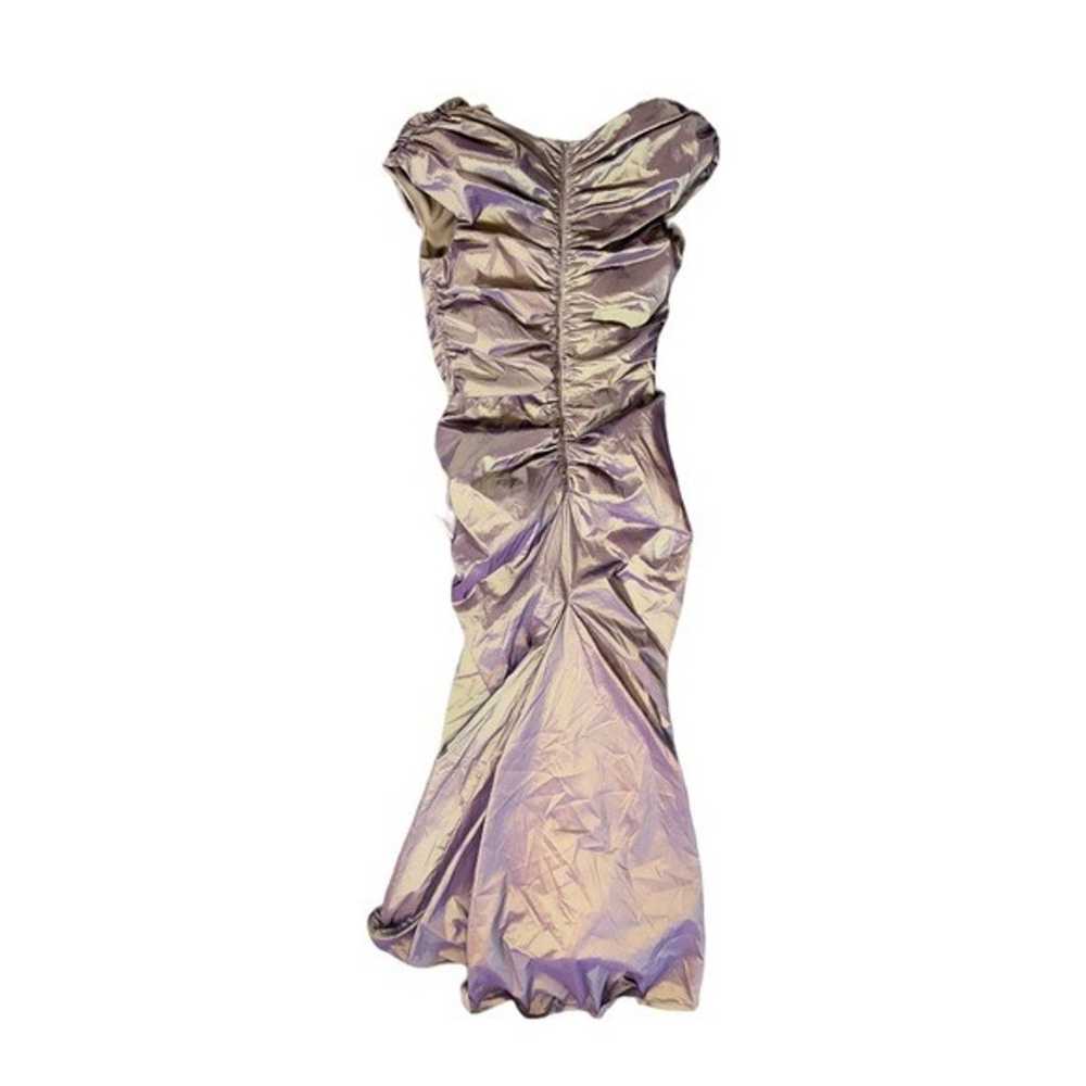 Tadashi Shoji Taffeta Iridescent Ruched maxi prom… - image 4