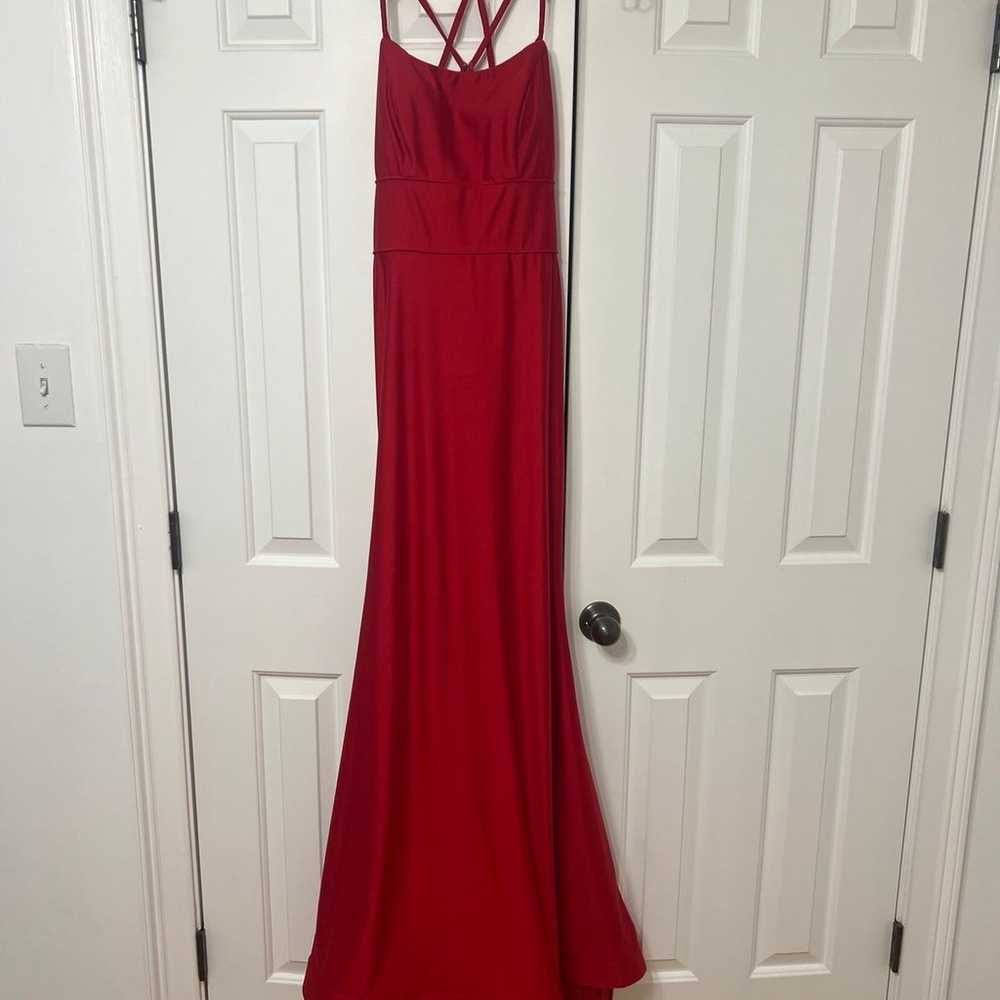 Red prom dress - image 2