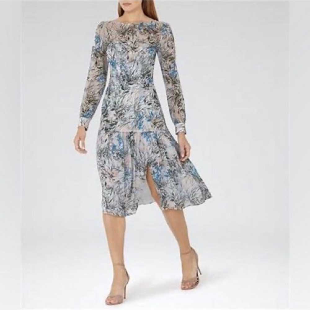 Reiss Nyla Silk Dress Womens Size 10 Floral Long … - image 1