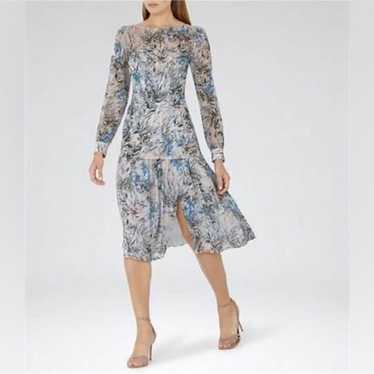 Reiss Nyla Silk Dress Womens Size 10 Floral Long … - image 1