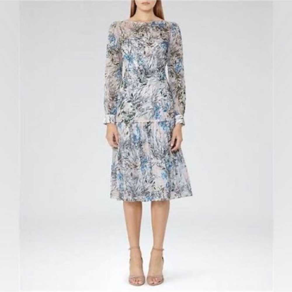 Reiss Nyla Silk Dress Womens Size 10 Floral Long … - image 2