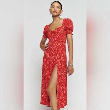 Reformation Lacey Dress Lightweight Red Floral Hig