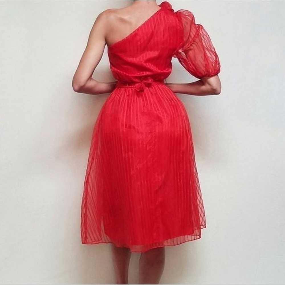 Vintage 1970s Shangri-La Red Pinstripe One-Should… - image 3