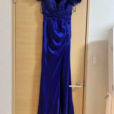 JEAN MACLEAN Blue Long Dress with Ruffles - image 1