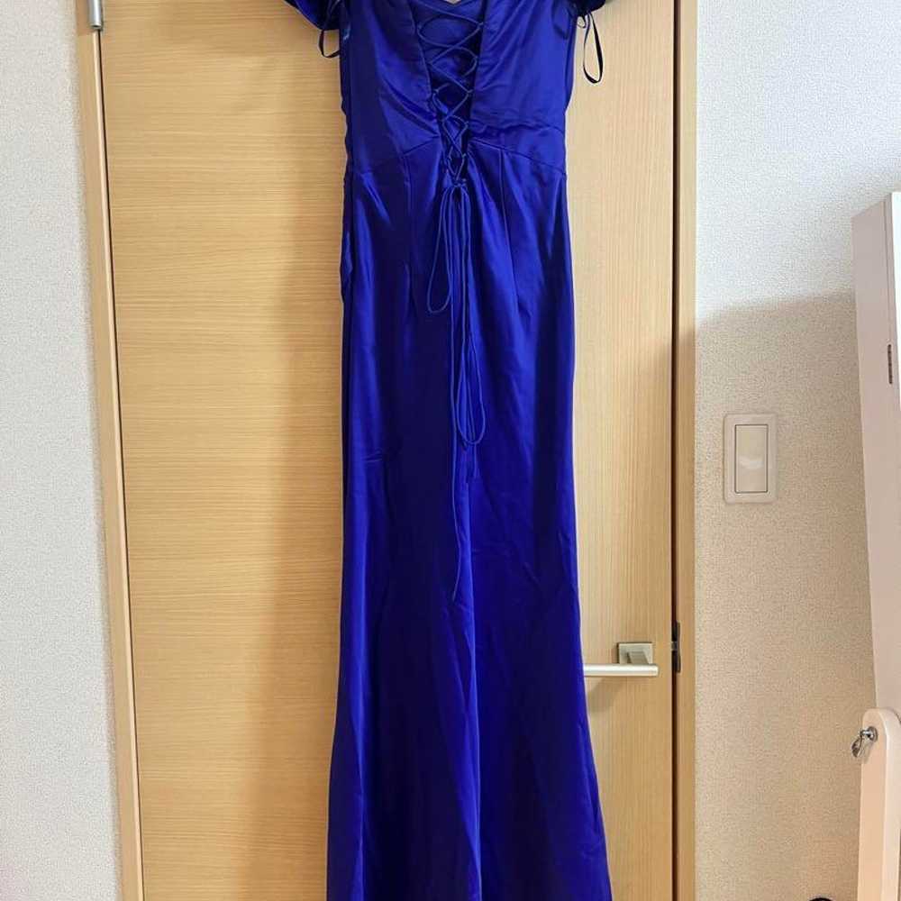 JEAN MACLEAN Blue Long Dress with Ruffles - image 3