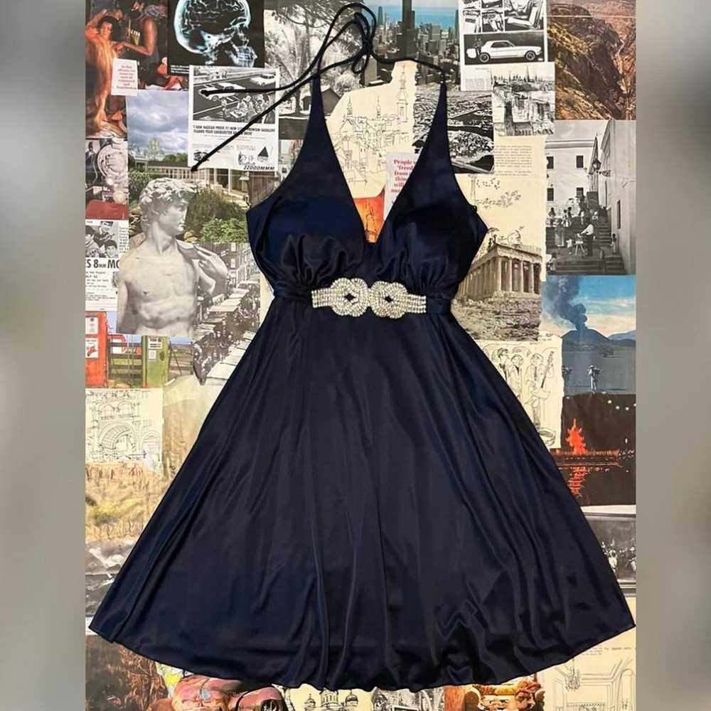 Beautiful vintage midi dress midnight - image 1