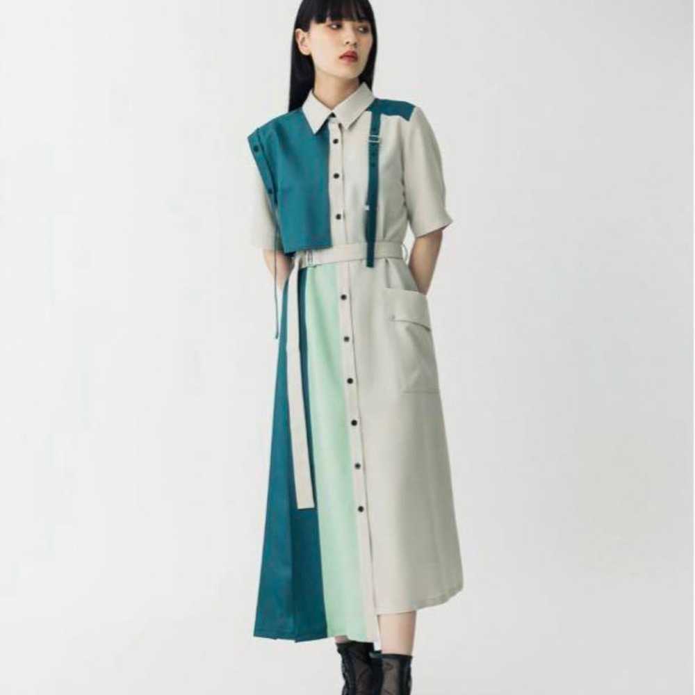 UNITED TOKYO Double Belt Half Shirt Dress - image 1