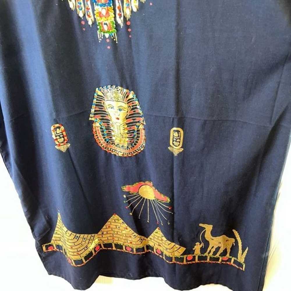 Horus Vintage Egyptian Beaded Dress Size 8 Black/… - image 3