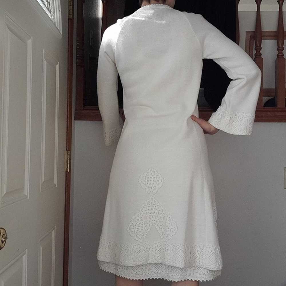 Crochet/ Knit White Dress and Jacket- Wedding Wom… - image 6