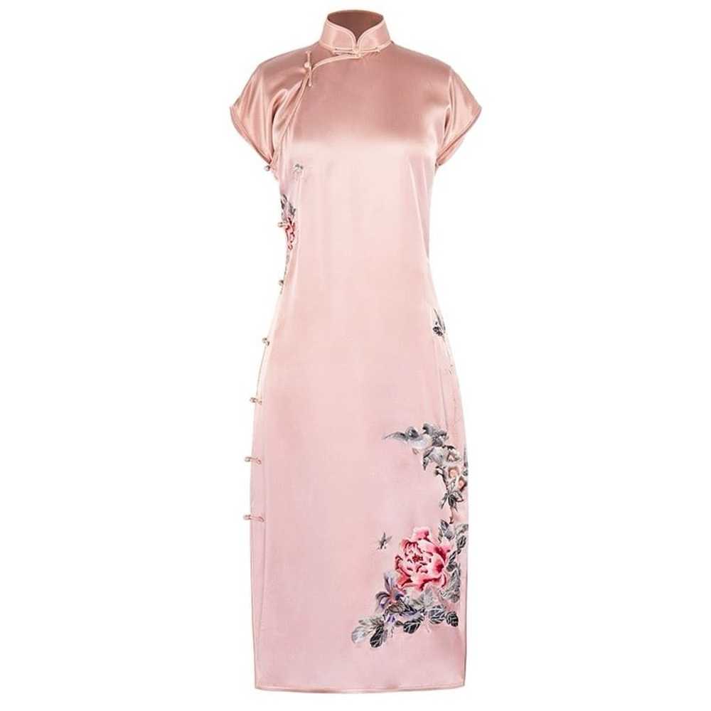 Embroidered 100% Silk Dress Qipao Cheongsam - image 5