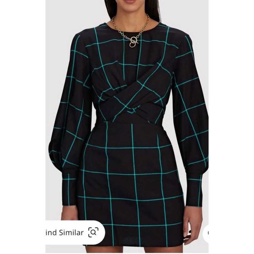 Staud Mini Crosshill Dress In Black Green Windowp… - image 3